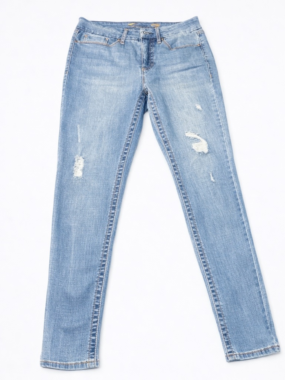 Seven7 Light Wash Distressed Women's Skinny Jeans